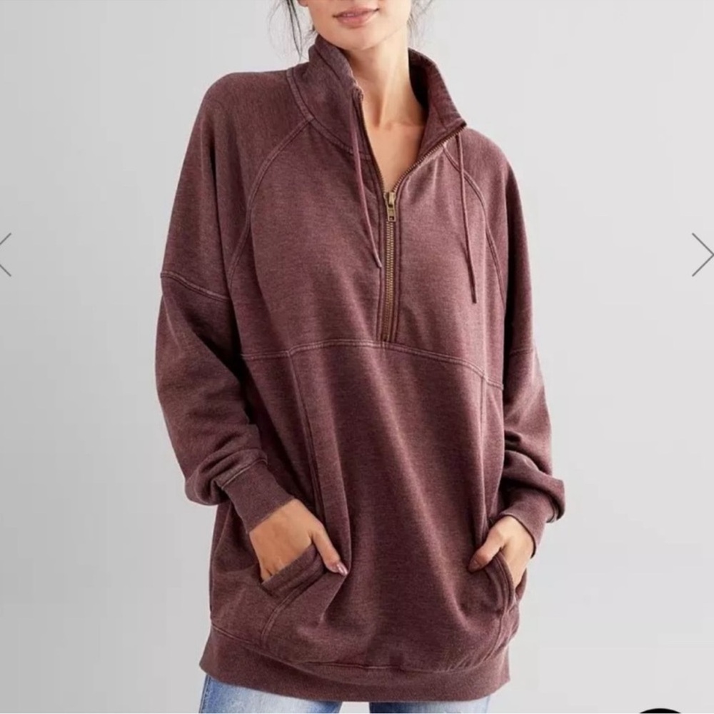 BUCKLE Exclusive (Sold Out) Quarter Zip Mock Neck Pullover Sweatshirt